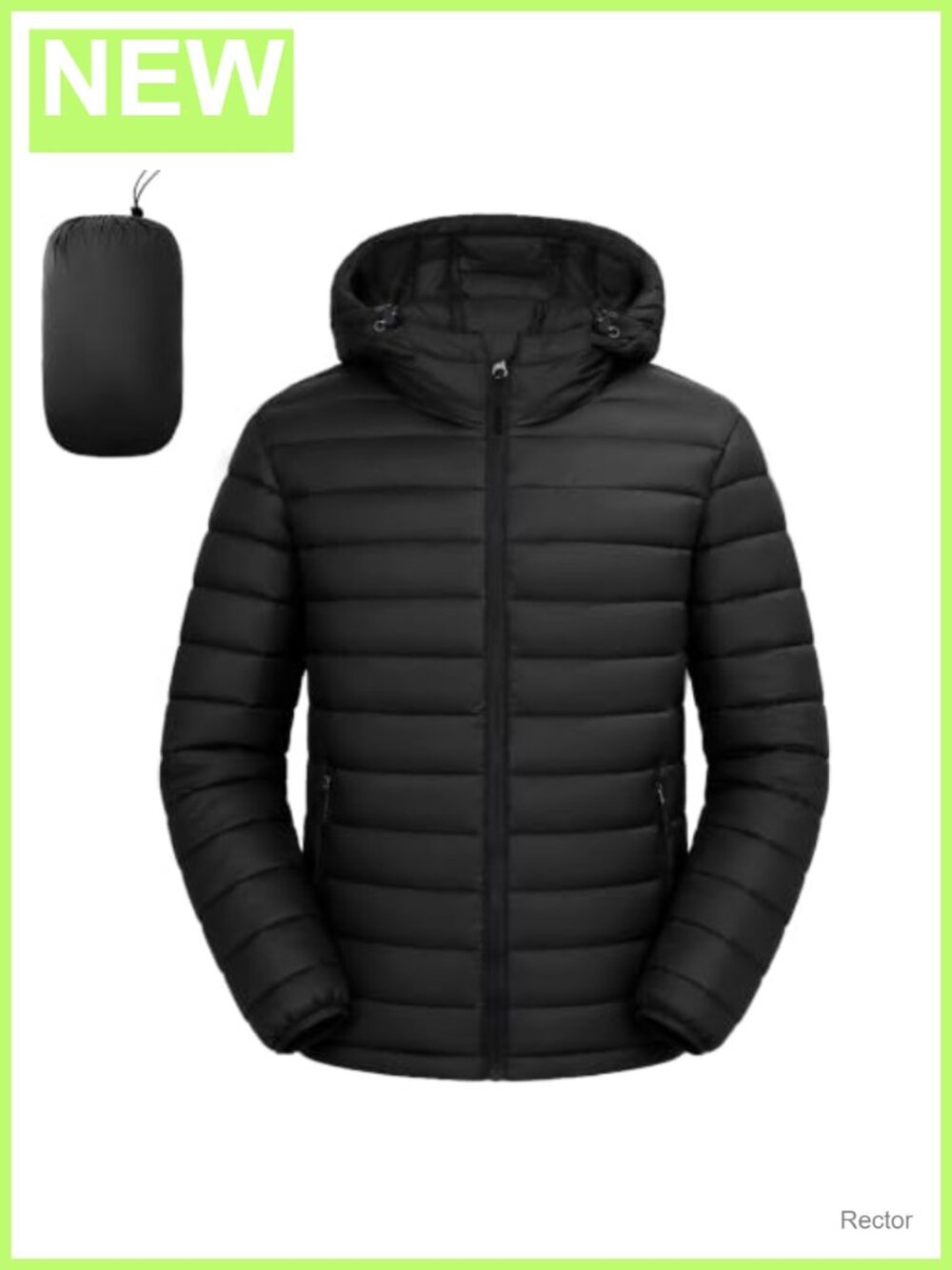 Men's Puffer Coat Lightweight Packable Hooded Bubble Jacket Warm